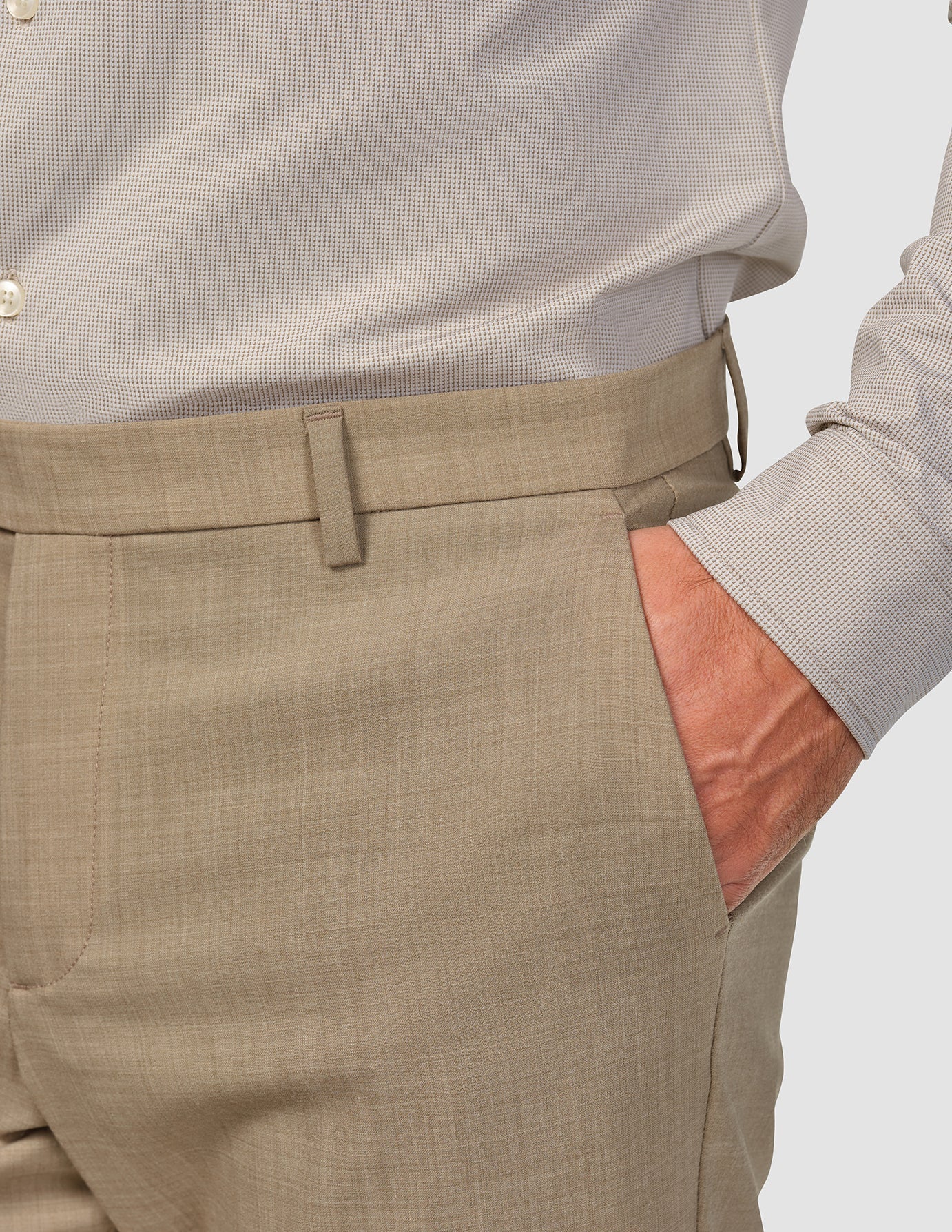 Tech Wool Suit Pants Regular Sand